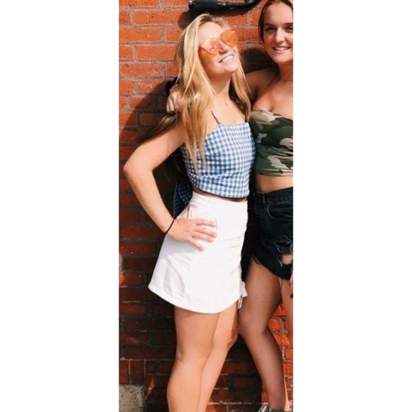 PacSun Blue & White Checkered Crop Top - Picture 4 of 4